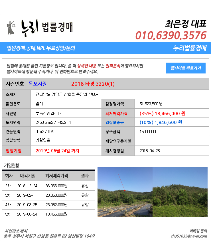  전라남도영암군삼호읍임야경매  대법원경매