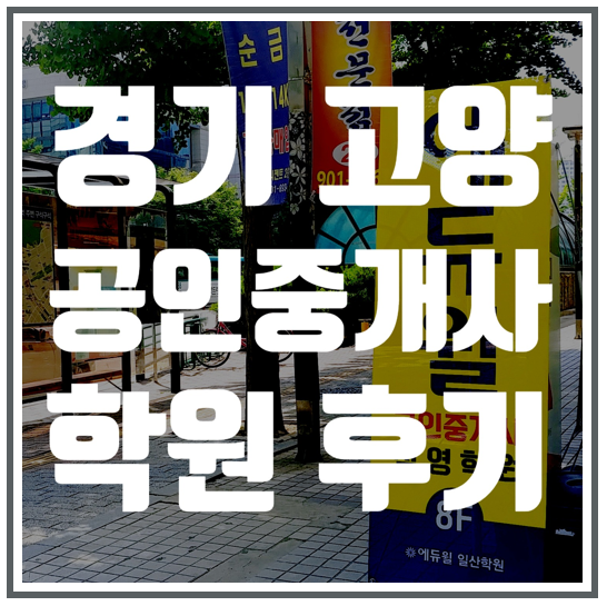  [엄실장의 방방곡곡] 일산공인중개사학원 직접 방문한 후기/일산호수공원
