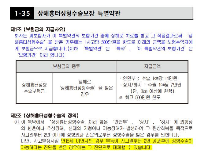 아이 상처 흉터 걱정, 어린이보험 상해흉터성형수술보장 특약도 확인하세요.