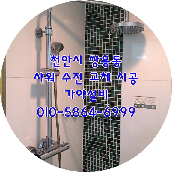  천안 쌍용동 쌍용역푸르지오아파트 안방샤워부스 해바라기샤워기철거 고급샤워수전으로교체설치해드렸어요