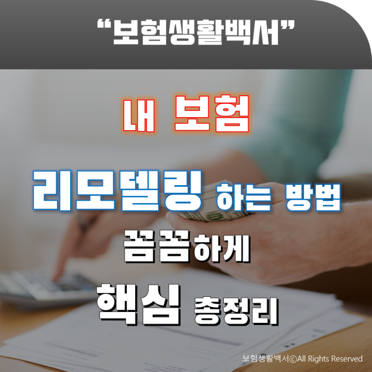  내 보험 리모델링 하는 방법 - 꼼꼼하게 핵심 총정리