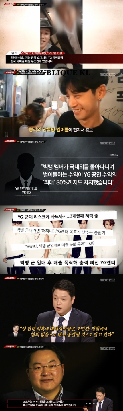 '스트레이트' YG·싸이 거짓 해명…성 접대 의혹=빅뱅 입대→외식 사업 때문?