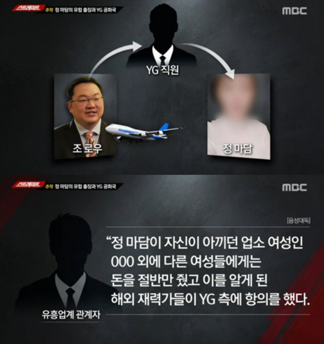  "YG, 조로우 일행-정마담 원정 성매매까지 연결".."'YG 성접대 의혹' 조로우, 유럽서 업소 여성들과 초호화 여행".."정마담 통해 접대, 싸이ㆍ황하나 동석"