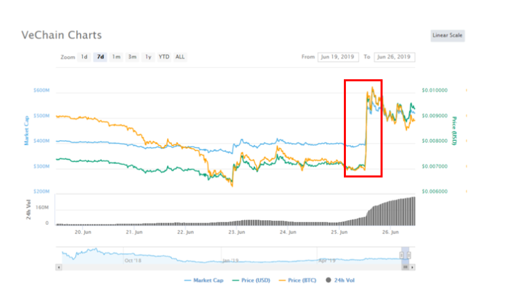  비체인, 40%상승한 이유?!