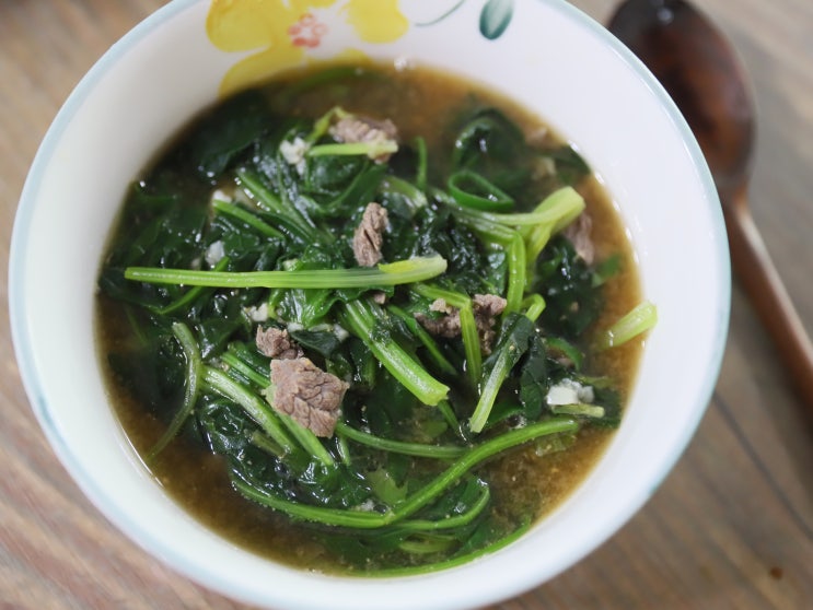  시금치된장국 조미료없이 깔끔행