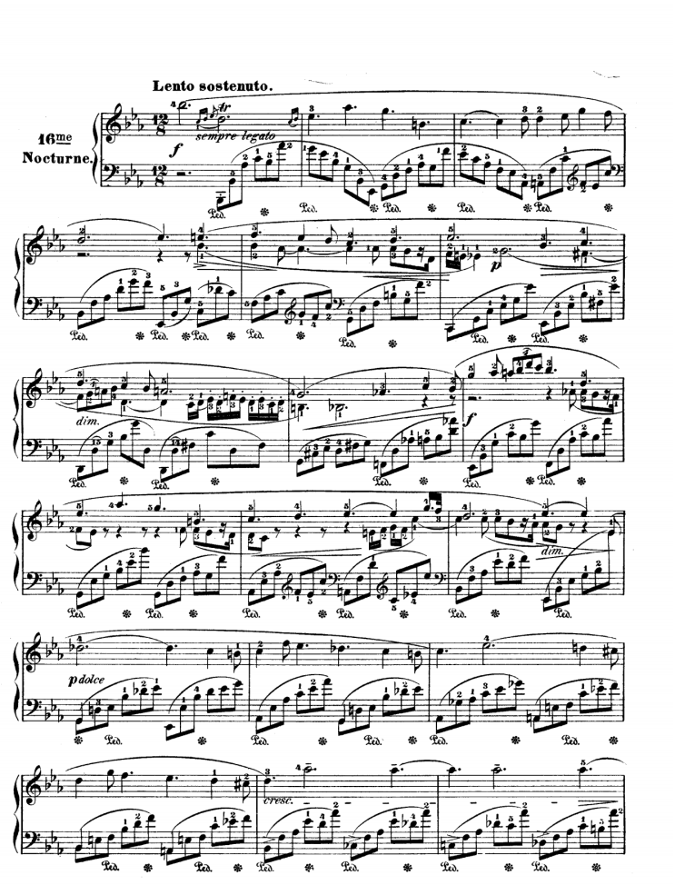 쇼팽 녹턴 16번 Nocturne No.16 E Major Op.55-2 악보