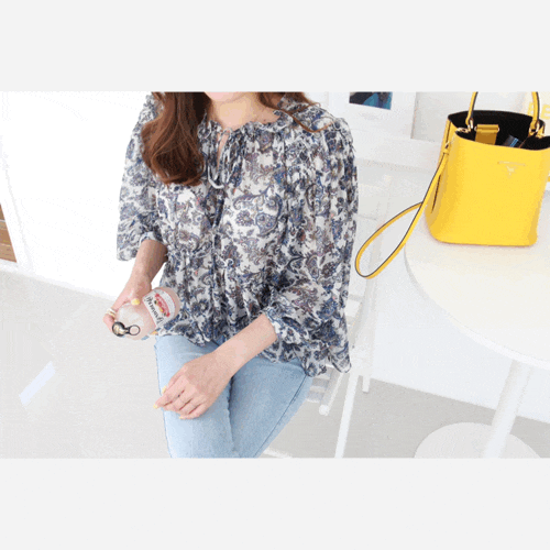  프리미엄 블랙라벨>19s/s 마랑 noon 실크블라우스(변정수 페이즐 블라우스) #희블리마켓