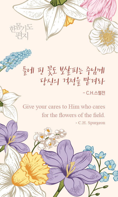   들에 핀 꽃들에 핀 백합화를 보아라