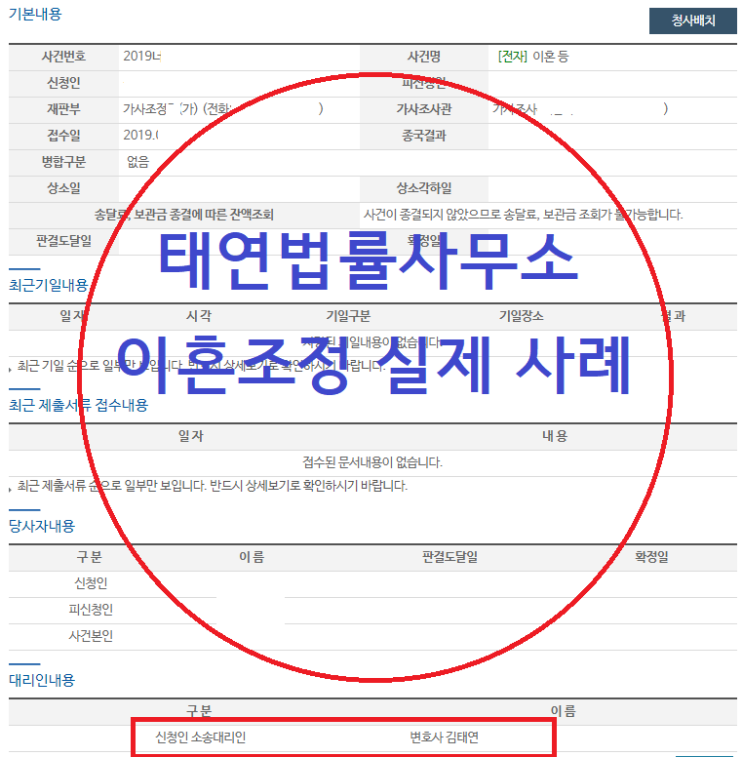  [태연법률사무소 실제사례] 이혼조정매뉴얼