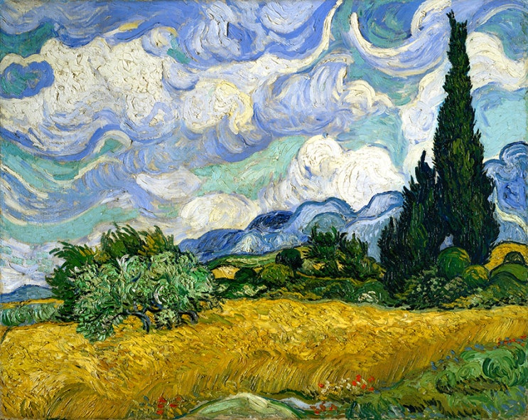  빈센트반고흐 싸이프러스가 있는 밀밭 wheatfield with cypresses