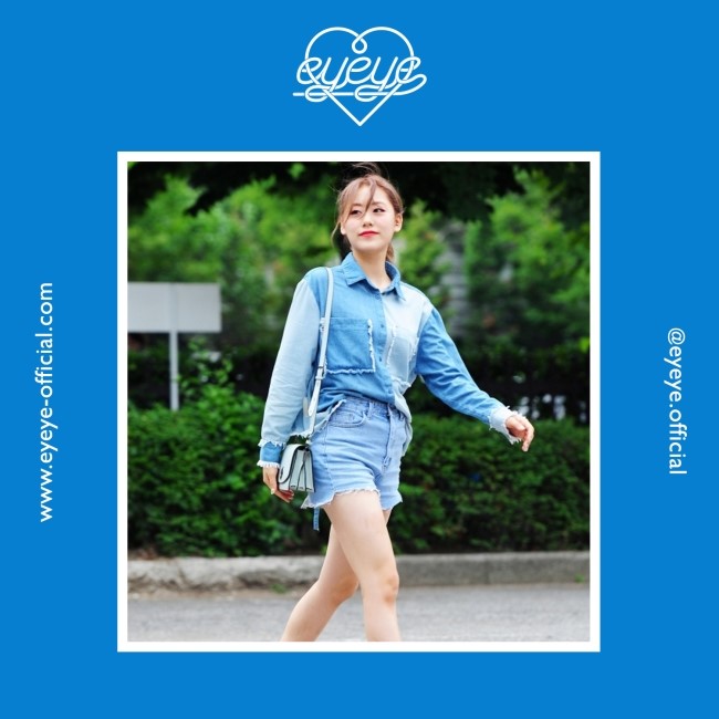  위키미키 루아, COLOR COMBINATION WASHING DENIM BLOUSE 착용:)