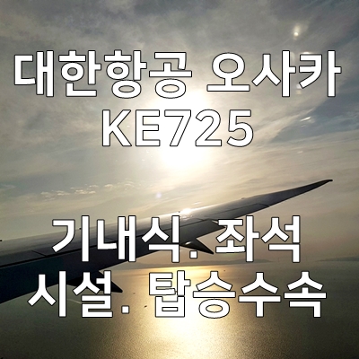  대한항공 오사카 기내식. 이코노미 좌석. 탑승수속 KE725- 오사카 여행 1편