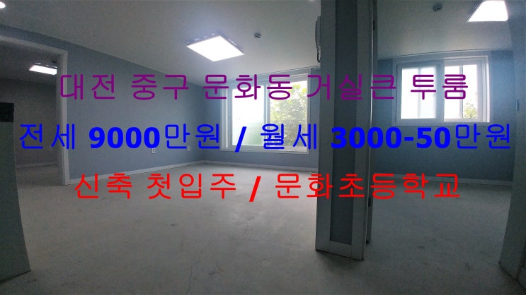 (대전 중구 문화동) 문화초등학교 가깝게 있는 신축 첫입주 저렴한 거실큰 투룸입니다 ~ ^^