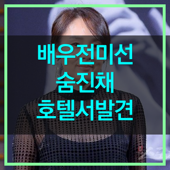  배우 전미선 사망 호텔서 숨진채 발견 안타깝네요!