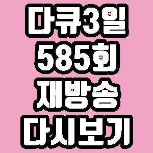  다큐3일 대구 서문시장 야시장 585회 재방송 다시보기 방송시간 편성표