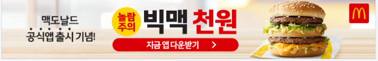  빅맥을 천원에 먹을 수 있다고?! (빅맵 앱 설치)