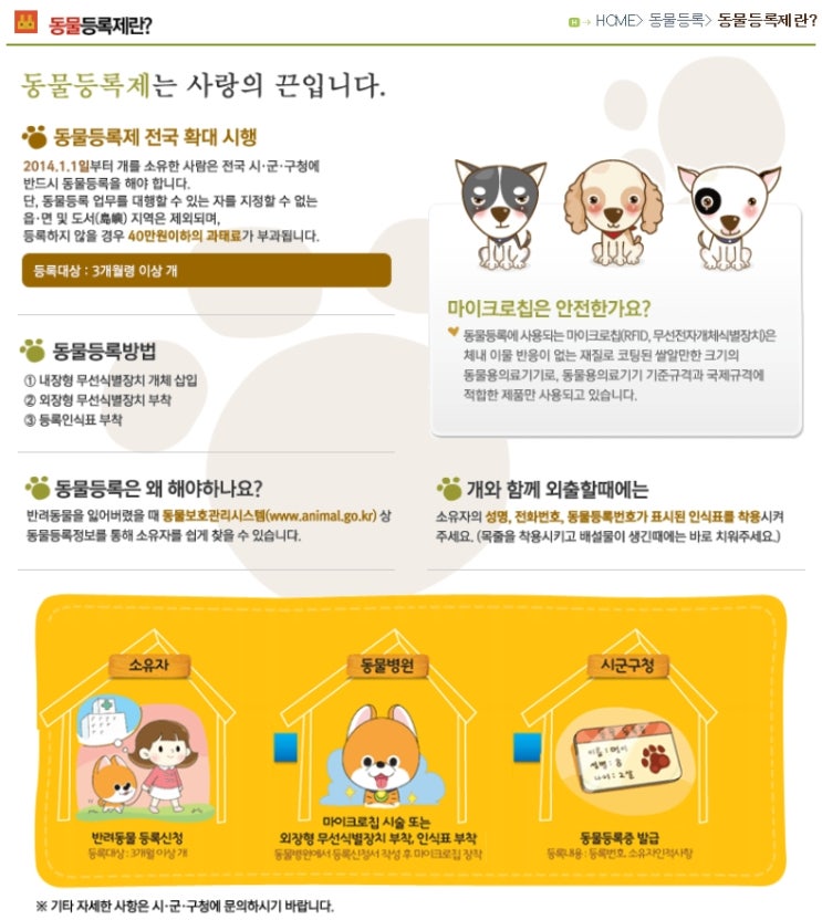  반려동물 등록방법  및 비용 자진신고기간