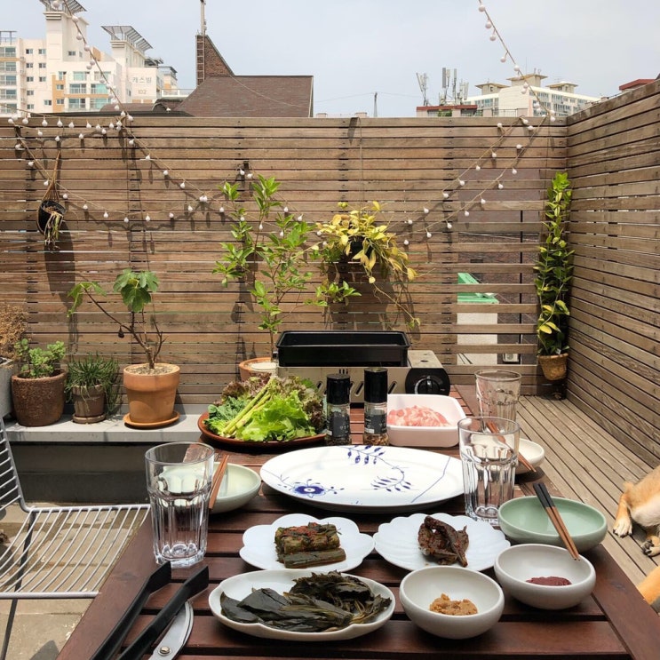  지난 주말, 테라스 간단 바베큐 :)