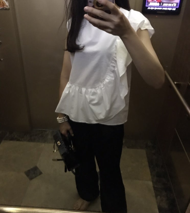  세레노 러플 엘레강스 블라우스 & 실크팬츠 