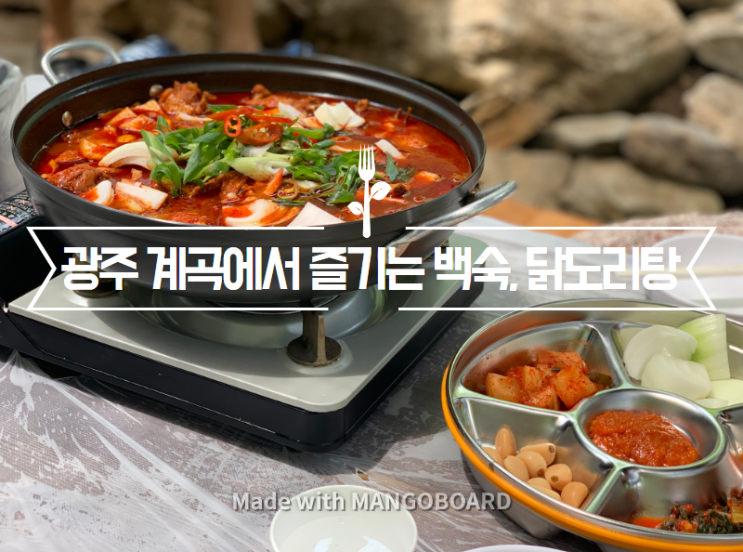  광주 계곡물에 발담그고 즐기는 백숙 & 닭도리탕! [소나무집] & 텐트치고 놀았다잉