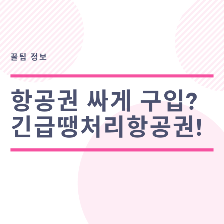  긴급땡처리항공권 싸게 구하는 꿀팁!