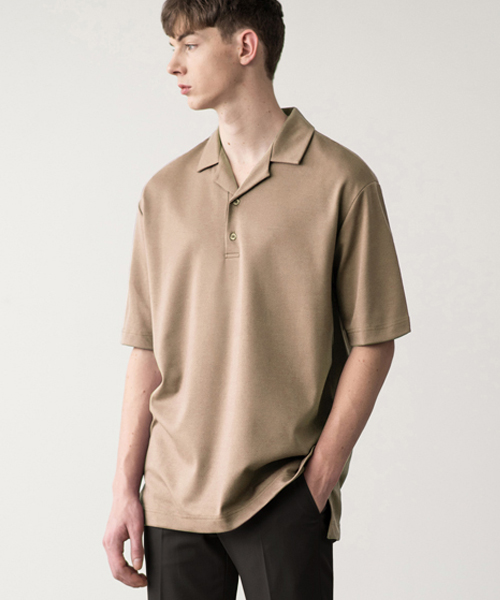  [역대가] 10% 할인! DRAW FIT (드로우핏) 오픈카라 티셔츠 [BEIGE]