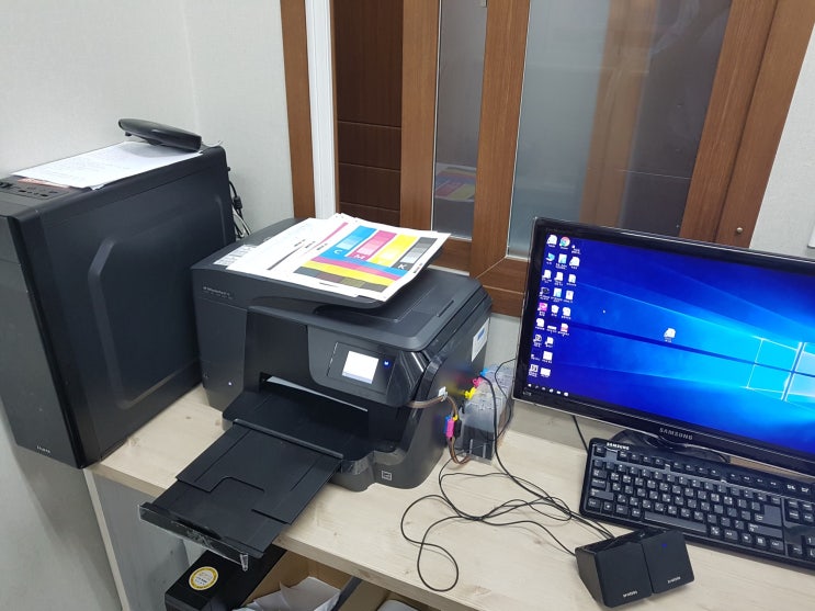  학원용프린터 hp8710복합기 프린터해피점검 해드렸어요 - 울산 북구 화봉동 독서교실, 수학학원