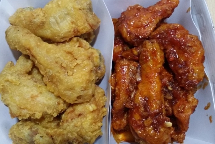  옥암동치킨배달/양념+간장치킨 역시 멕시카나치킨~