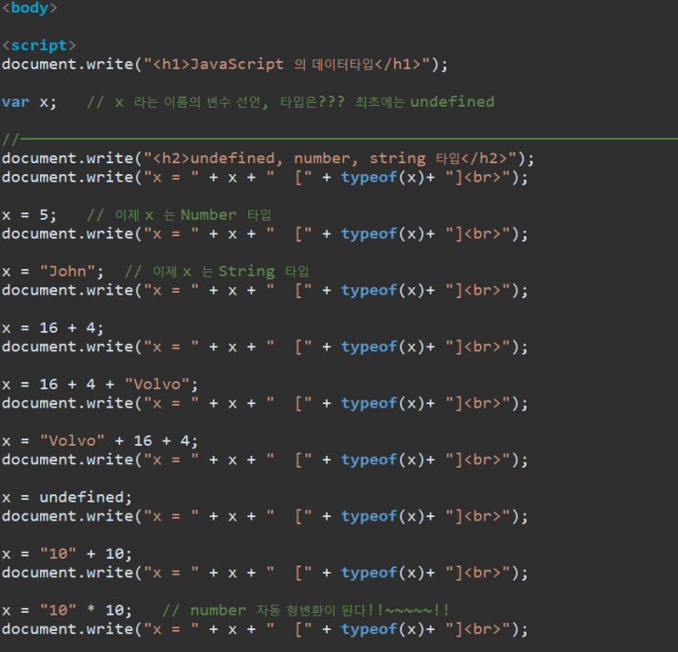 [HTML] JavaScript(DataType)