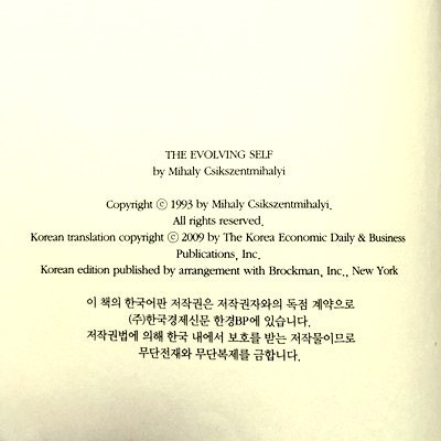 몰입의 재발견02 (221~ 페이지) , 미하이 칙센트미하이 the evolving self 김우열 옮김 한국경제신문