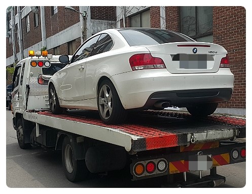  BMW 120d 주행중 배터리경고등점등 운행불가로 견인,부천 BMW 미니쿠퍼 디젤차 합성엔진오일교환 전문점 K1모터스 
