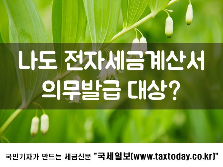  나도 전자세금계산서 의무발급 대상?