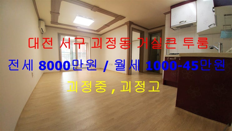  (대전 서구 괴정동) 괴정중, 괴정고 인근에 있는 깔끔한 거실큰 투룸입니다 ^^