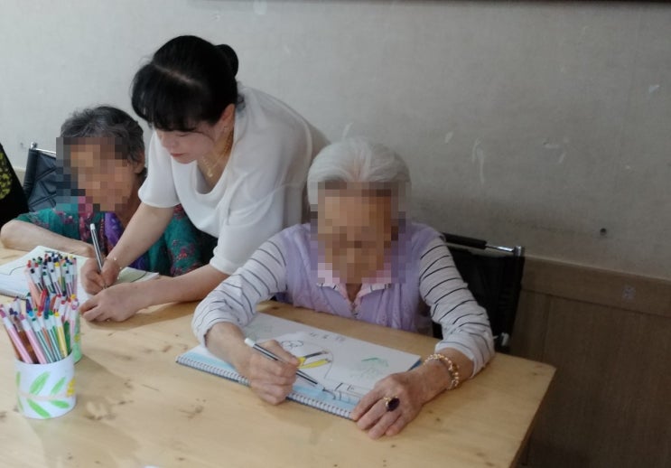  심리미술, 실버체조, 인지 요리 - 인천 서구 두드림 주간보호 센터 (7/4)