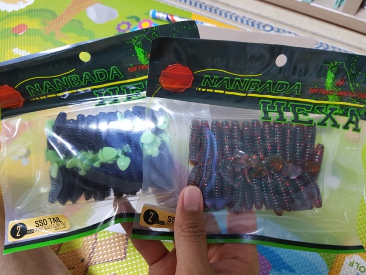  쏘가리 채비 쏘가리웜 구입~^^ 비싼 슬라이더웜? 노노 50개 3,500원 짜리 HEXA 쏘가리웜 ㅋ
