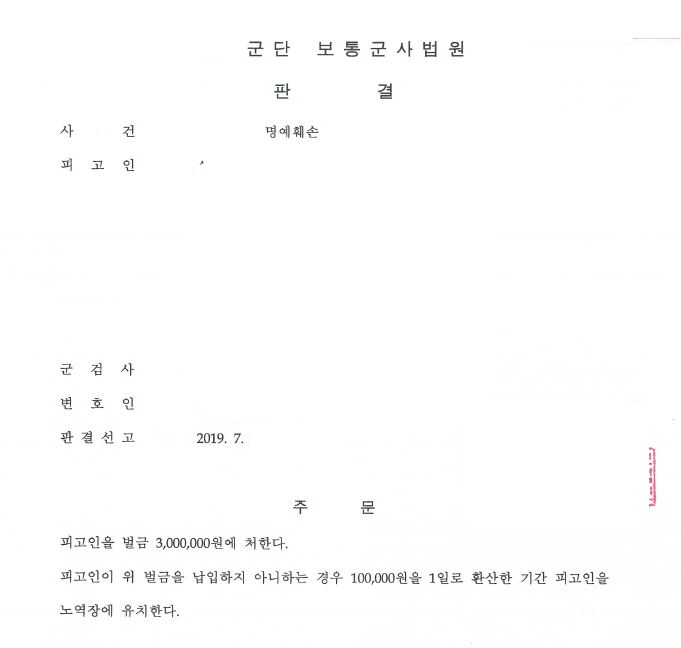  허위사실 적시 명예훼손 피해자대리 벌금형 선고사례