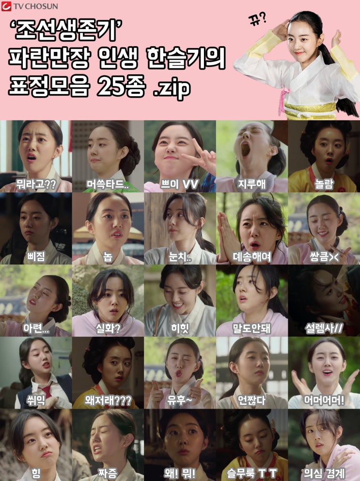  TV CHOSUN 장군 2기 #5. <조선생존기> 나의 최애캐 한슬기의 표정모음 25종.zip