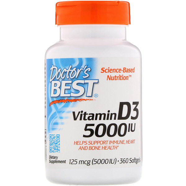  아이허브  추천 Doctor's Best, 비타민 D3, 125 mcg (5000 IU)... 