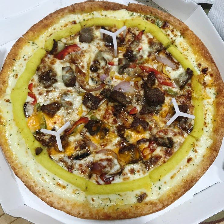피자헛 NEW메뉴 더블치즈 티본스테이크 배달 후기