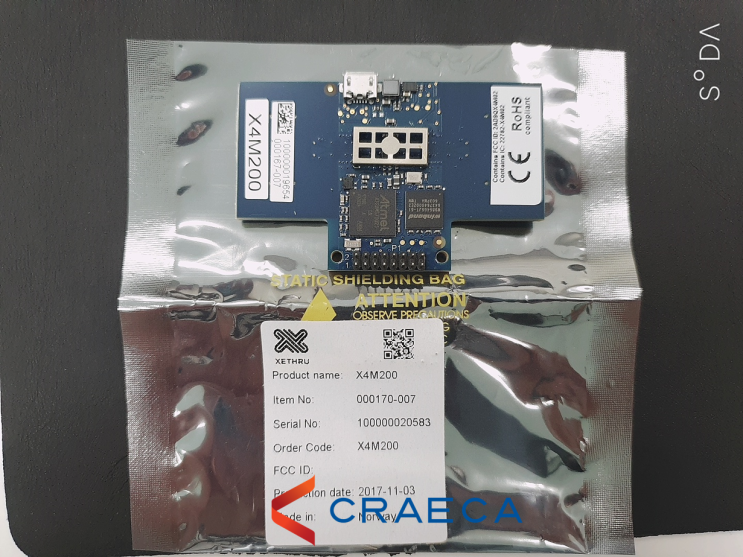 [크래카] 호흡 감지 UWB 레이더 센서모듈  X4M200