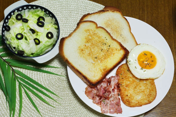  프레지덩 버터를 활용한 브런치 세트 만들기! 해쉬브라운과 베이컨으로 맛있게~