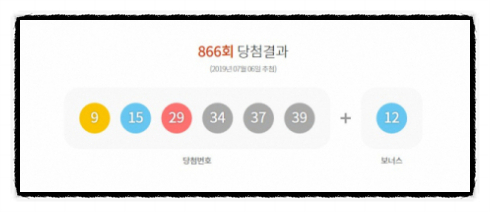  로또866회당첨번호 '9·15·29·34·37·39'.…1등 당첨 지역 어디?