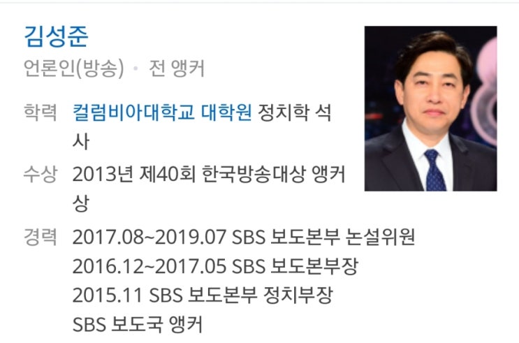  '몰카 혐의' 김성준 전 앵커, SBS 사직서 제출,그리고 퇴사