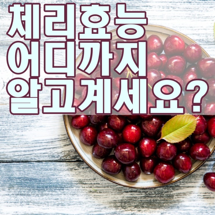  체리 효능 어디까지 알고계세요?