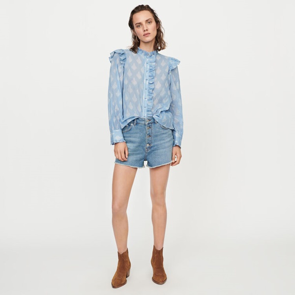 (TOP)마*Maj*프릴콩단추블라우스(19SS) 