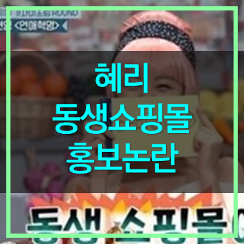  아마레또 혜리의 동생 쇼핑몰 홍보논란! 경솔했어