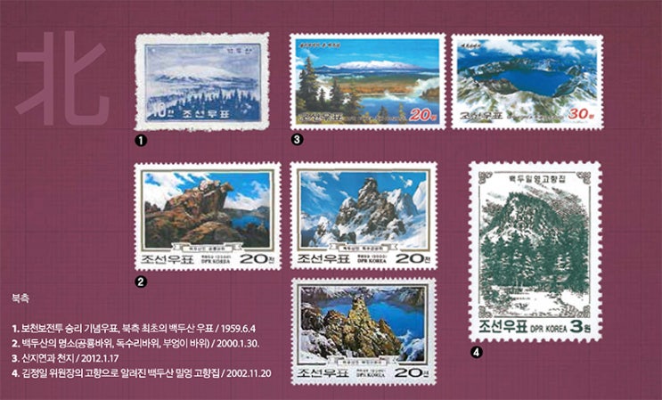 [민족화해99호]우표로 보는 남과 북  민족의 영산 백두산