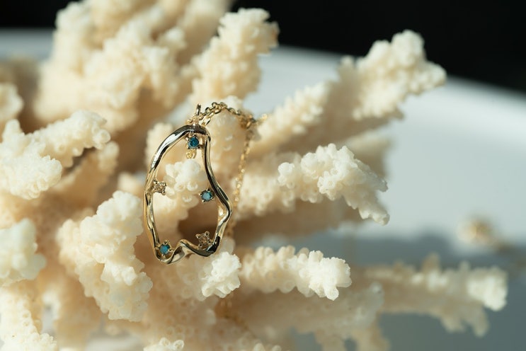  14k/18k 여성목걸이 (바다를 담은 다이아 Necklace)