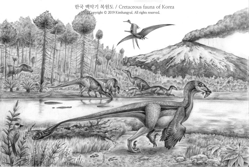 공룡시대 한반도 복원도 / 몰못몰 일러스트 : 네이버 블로그
