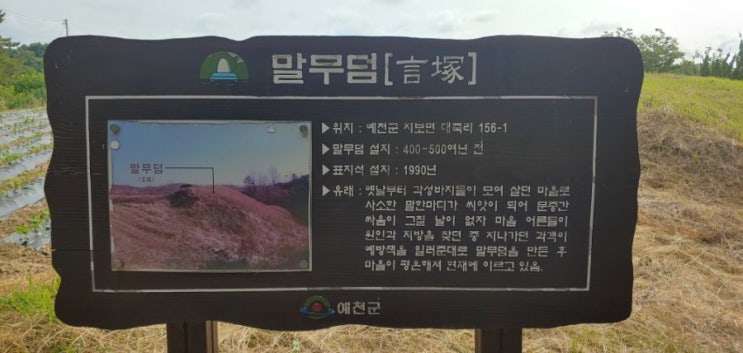  예천 가볼만한 곳 대죽리 말무덤 언총(言塚) 말과 관련된 격언과 속담